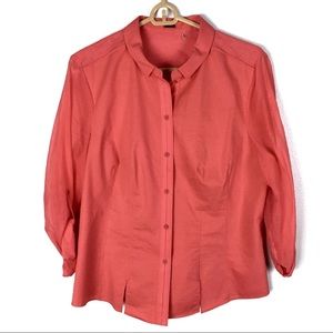 Elie Tahrari Stretch Cotton Notched Hem Shirt